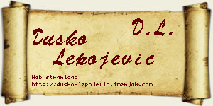 Duško Lepojević vizit kartica